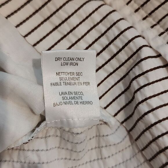 W by Worth High Rise Striped Shorts Brown/White Pleated with Pockets Size 10 - Picture 7 of 10